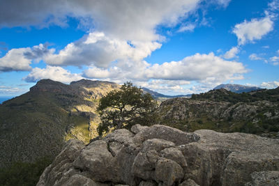 Scenic view of mountains against sky