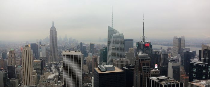 View of skyscrapers in city