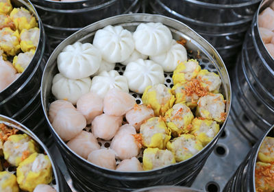 High angle view of vegetables in container