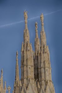 Low angle view of temple building against sky