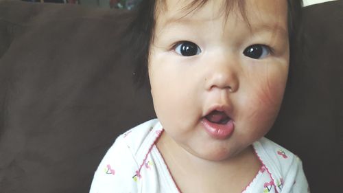 Close-up portrait of cute baby