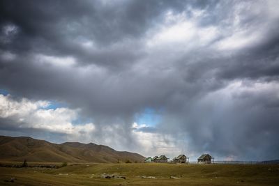 Cloudy sky over mountains