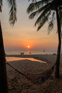 Scenic view of beach during sunset