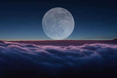 Scenic view of moon against sky at night