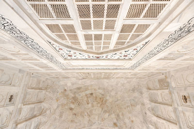 Directly below shot of ceiling of building