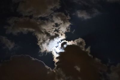 Low angle view of moon in sky