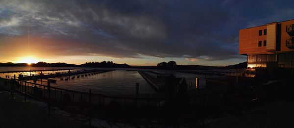 Calm lake at sunset