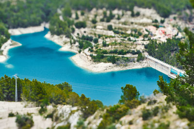 High angle view of swimming pool