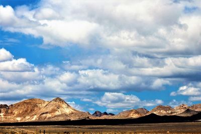 Panoramic view of landscape and mountains against sky
