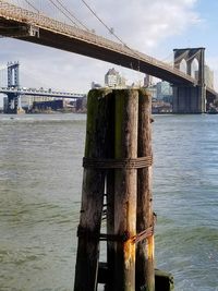 View of bridge over river against sky