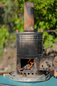 Close-up of fire against black background