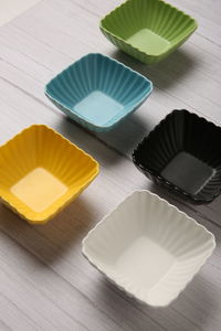 High angle view of food on table