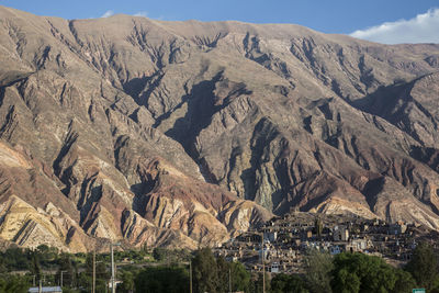 Panoramic view of landscape and mountains against sky