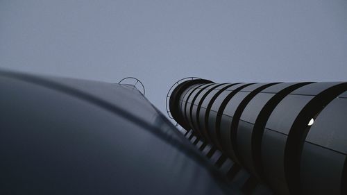 Close-up of spiral staircase against clear sky