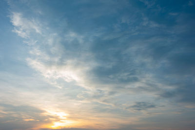 Low angle view of sky during sunset