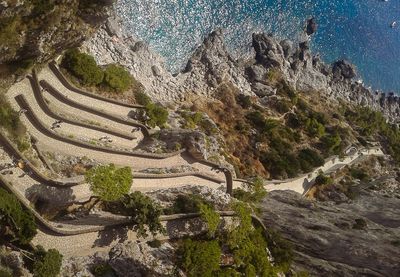 High angle view of mountain road