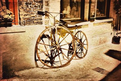 Old bicycle on street