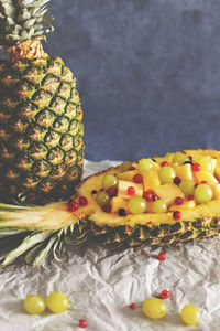 Close-up of fruits on table