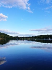 Reflection of clouds in calm sea