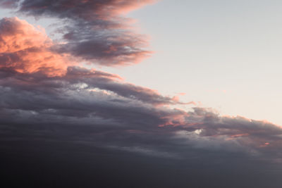 Low angle view of sky at sunset