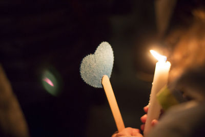 Close-up of illuminated candle