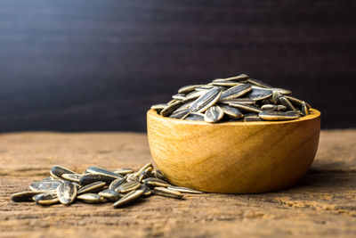 Close-up of old metal on table