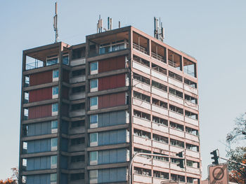 Low angle view of modern buildings against sky