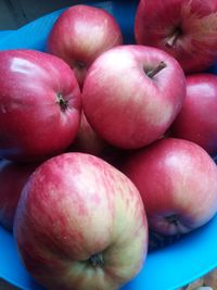 High angle view of apples for sale in market