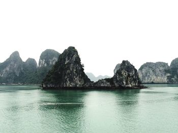 Scenic view of lake and mountains