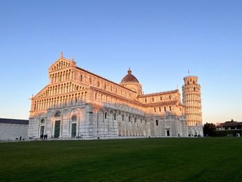 View of historic building against clear sky