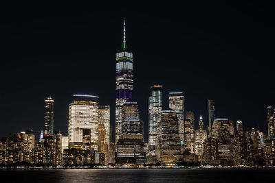 Illuminated city at night