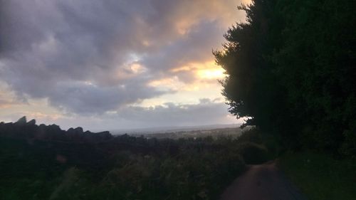 Scenic view of landscape against sky during sunset