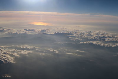 Aerial view of cloudscape during sunset