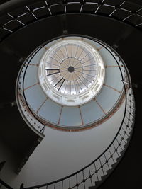 Low angle view of spiral staircase