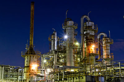 Chemical plant at night.