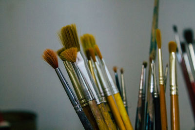 Close-up of paintbrushes