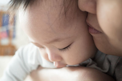 Close-up portrait of cute baby