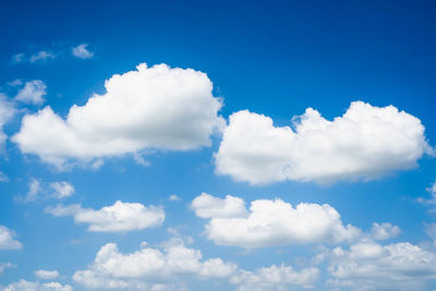 Low angle view of clouds in blue sky