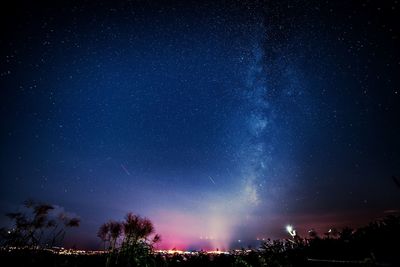 Low angle view of star field against star field