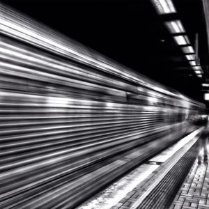 Railroad tracks at night