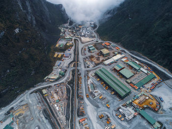 High angle view of city