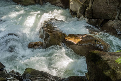 Scenic view of waterfall