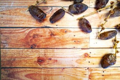 High angle view of food on table