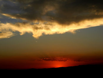 Silhouette of mountains at sunset