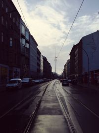 Road passing through city