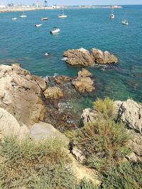 View of boats in sea