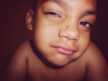 Close-up portrait of cute boy
