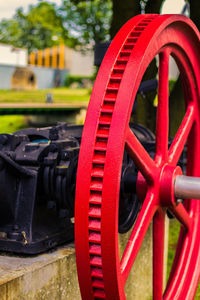 Close-up of red pipe