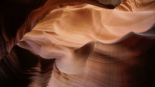 Low angle view of rock formations at antelope canyon