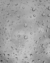 Full frame shot of raindrops on window